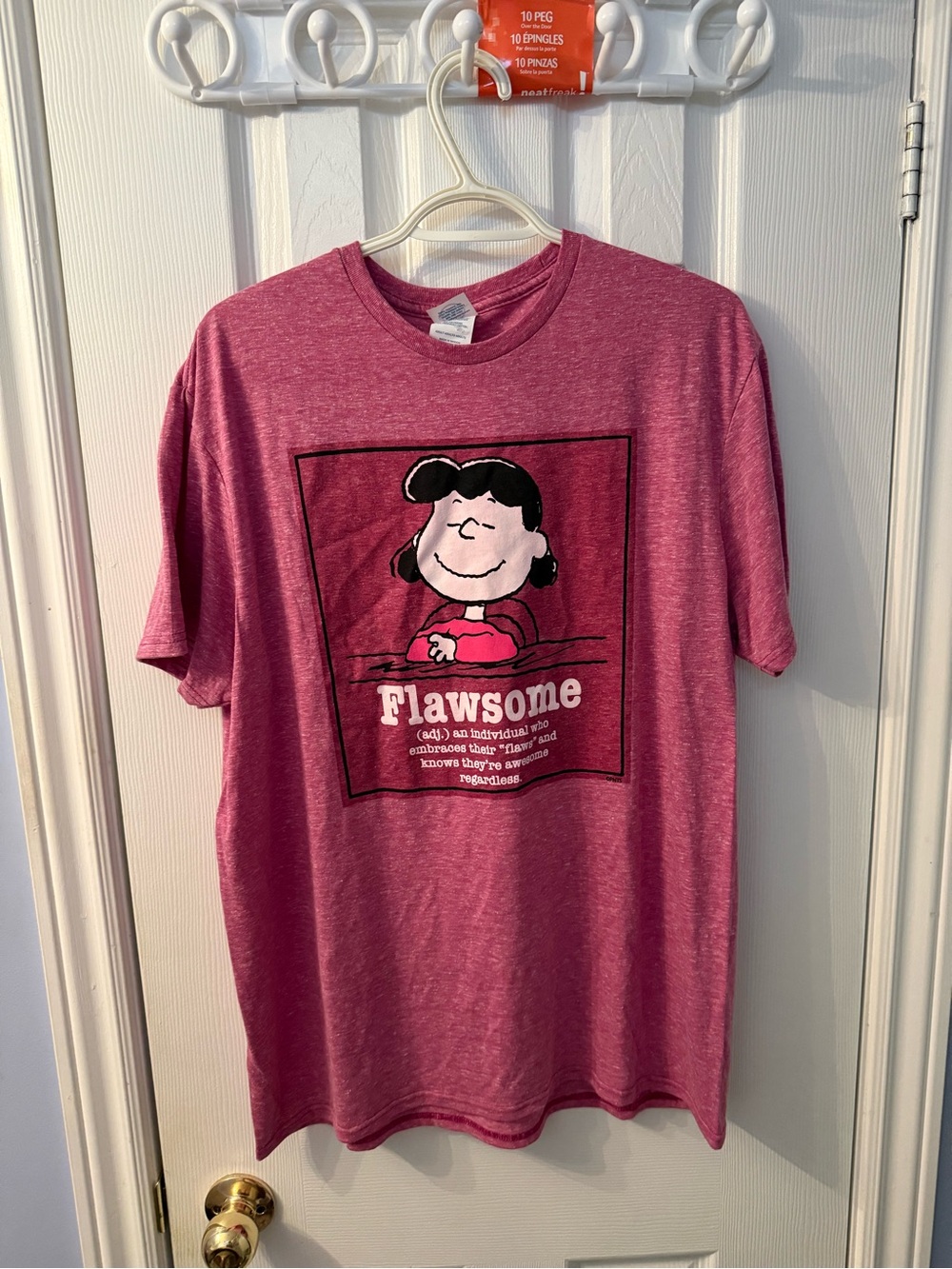 Peanuts Lucy Van Pelt Pink 'Flawsome' Short Sleeve Women’s Graphic Tee